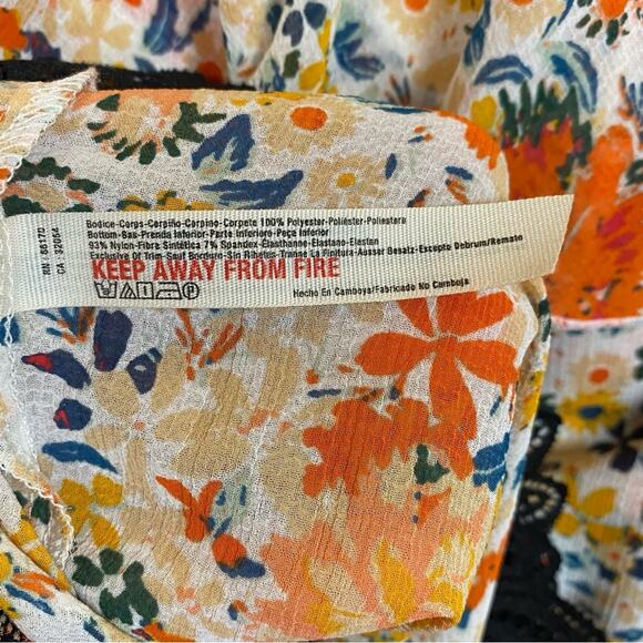 Free People Intimately Free Say It To Me Floral Boho Prairie Bodysuit Size Small - Picture 8 of 11